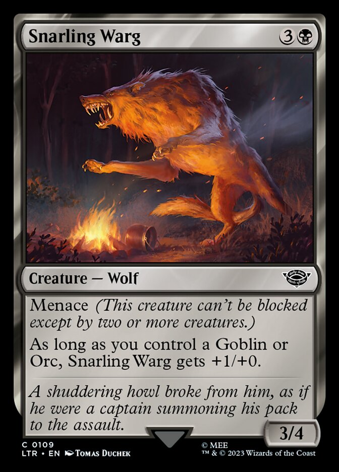 Snarling Warg 109/281 (Universes Beyond: The Lord of the Rings: Tales of Middle-earth)  - Foil | Good Games Modbury