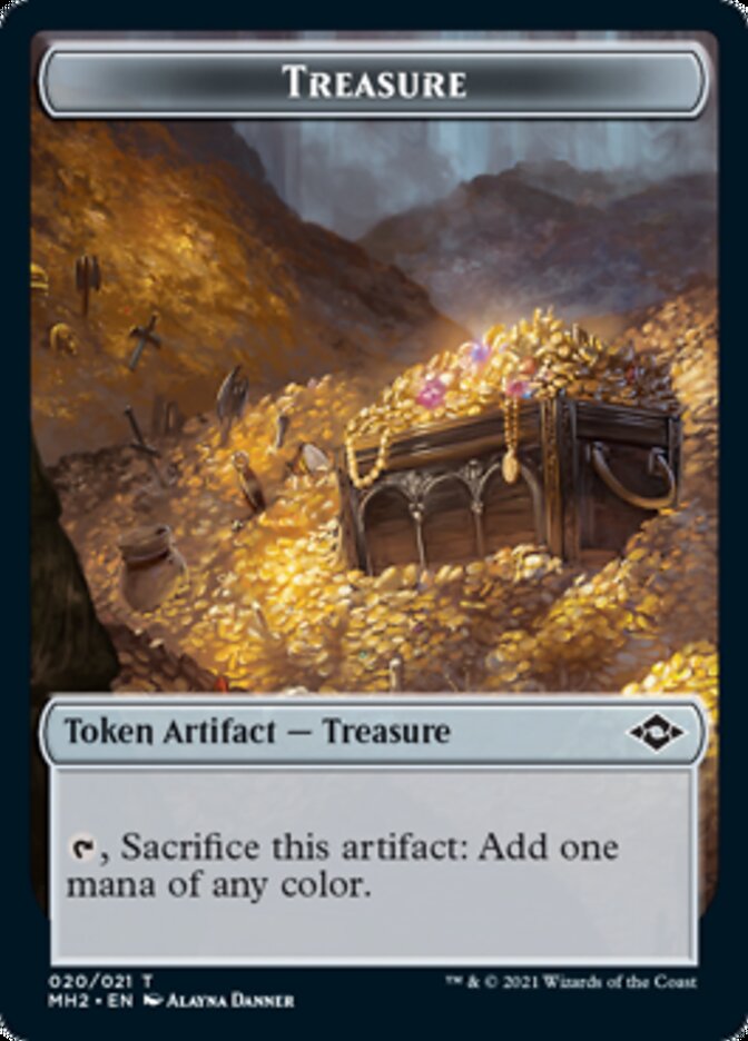 Timeless Witness // Treasure (20) Double-Sided Token [Modern Horizons 2 Tokens] | Good Games Modbury