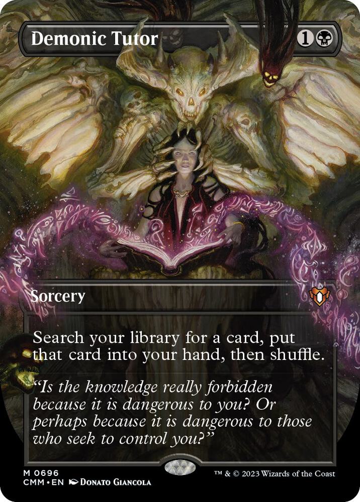 Demonic Tutor 696 (Commander Masters)  - Borderless Foil | Good Games Modbury