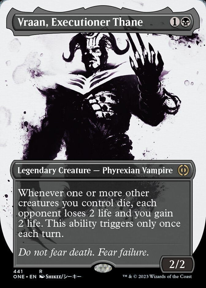 Vraan, Executioner Thane (Borderless Ichor Step-and-Compleat Foil) [Phyrexia: All Will Be One] | Good Games Modbury