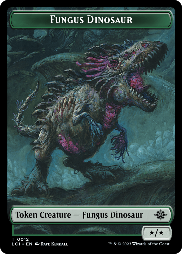 Fungus Dinosaur // Gnome Soldier Double-Sided Token [The Lost Caverns of Ixalan Tokens] | Good Games Modbury