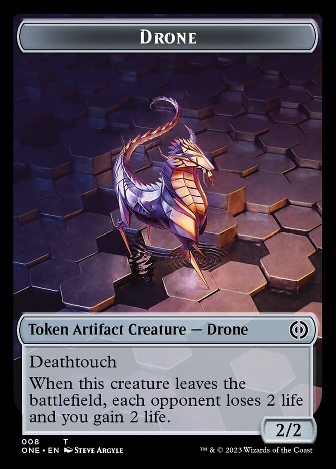 Rebel // Drone Double-Sided Token [Phyrexia: All Will Be One Tokens] | Good Games Modbury
