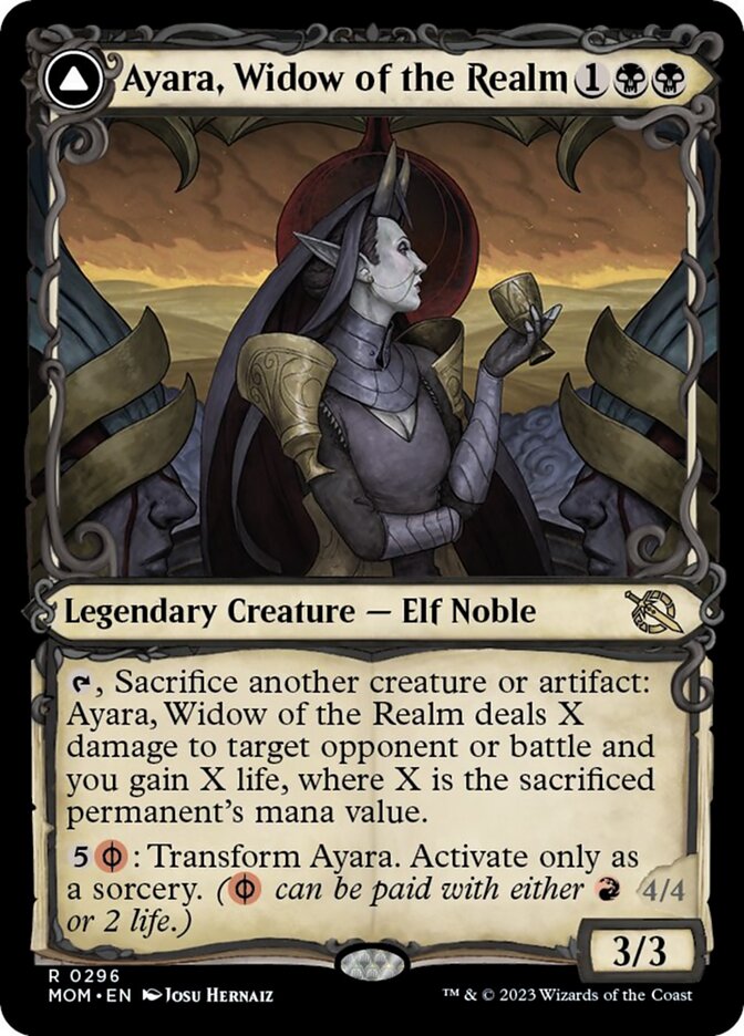 Ayara, Widow of the Realm // Ayara, Furnace Queen (Showcase Planar Booster Fun) [March of the Machine] | Good Games Modbury