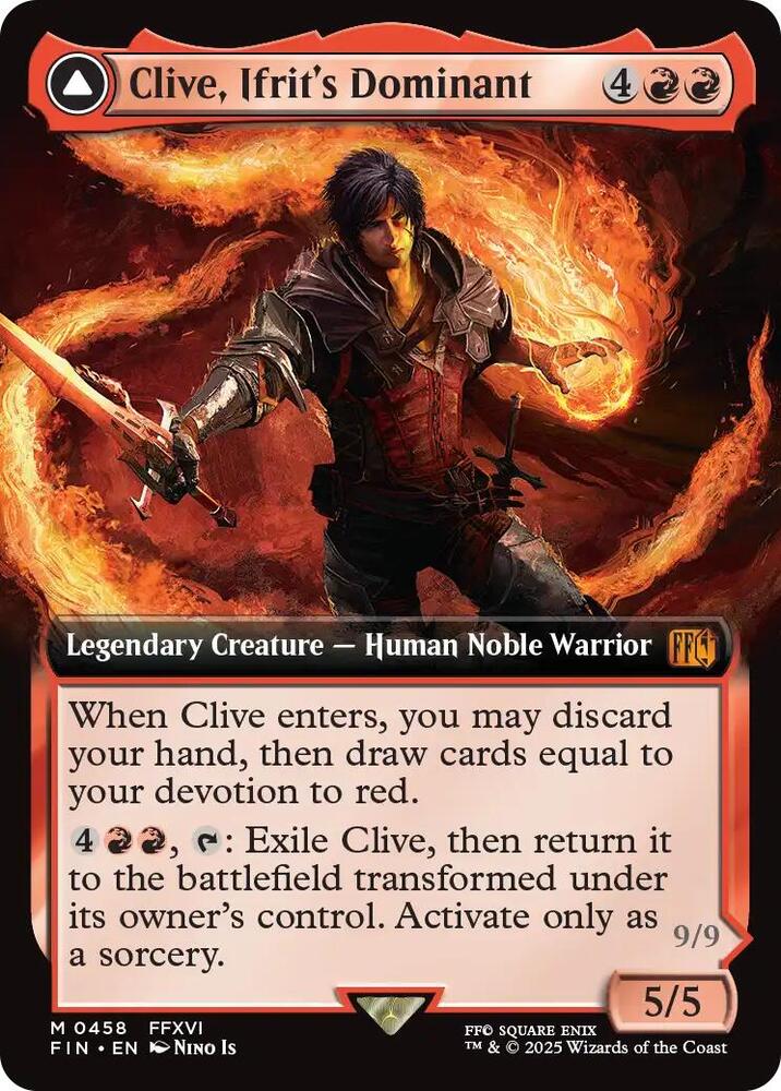 Clive, Ifrit's Dominant // Ifrit, Warden of Inferno 458/309 (FINAL FANTASY)  - Extended Art Foil | Good Games Modbury