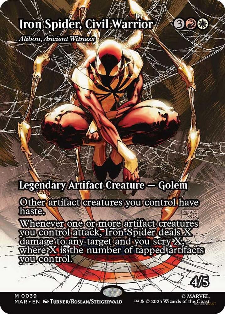 Iron Spider, Civil Warrior - Alibou, Ancient Witness 39 (Marvel Universe Eternal-Legal)  - Borderless Foil | Good Games Modbury
