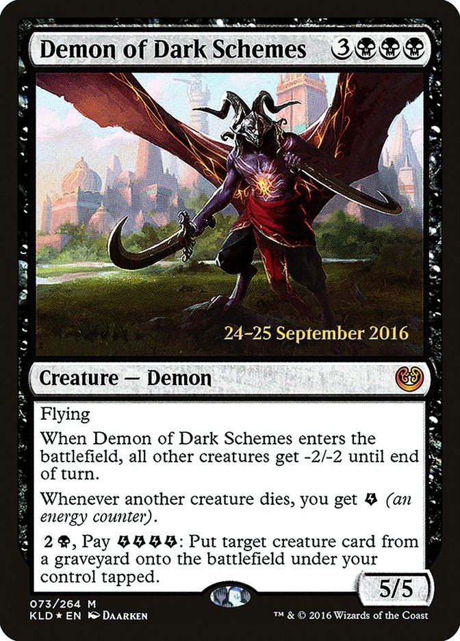 Demon of Dark Schemes [Kaladesh Prerelease Promos] | Good Games Modbury