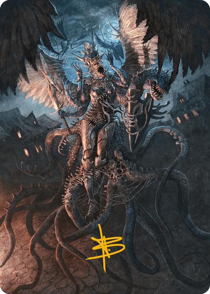Angelic Aberration Art Card Gold Stamped Signature 28 (Art Series: Modern Horizons 3)  | Good Games Modbury