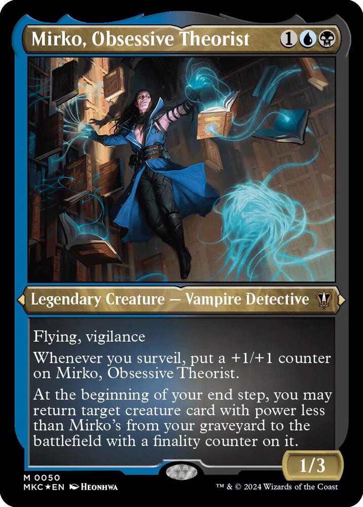 Mirko Obsessive Theorist Display Commander Thick Stock 50 (Commander: Murders at Karlov Manor)  - Foil | Good Games Modbury