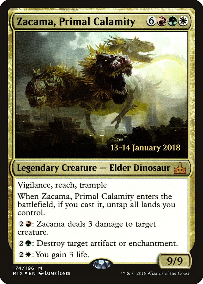 Zacama, Primal Calamity [Rivals of Ixalan Prerelease Promos] | Good Games Modbury