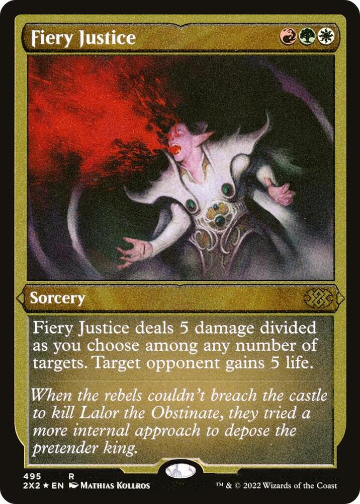 Fiery Justice Foil Etched 495 (Double Masters 2022)  - Foil | Good Games Modbury