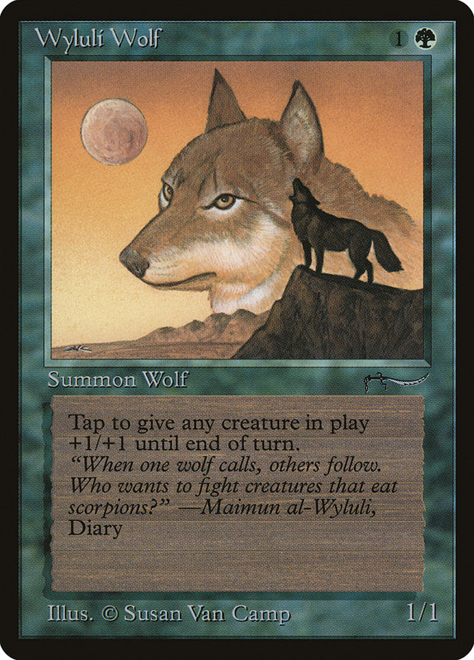 Wyluli Wolf (Dark Mana Cost) [Arabian Nights] | Good Games Modbury