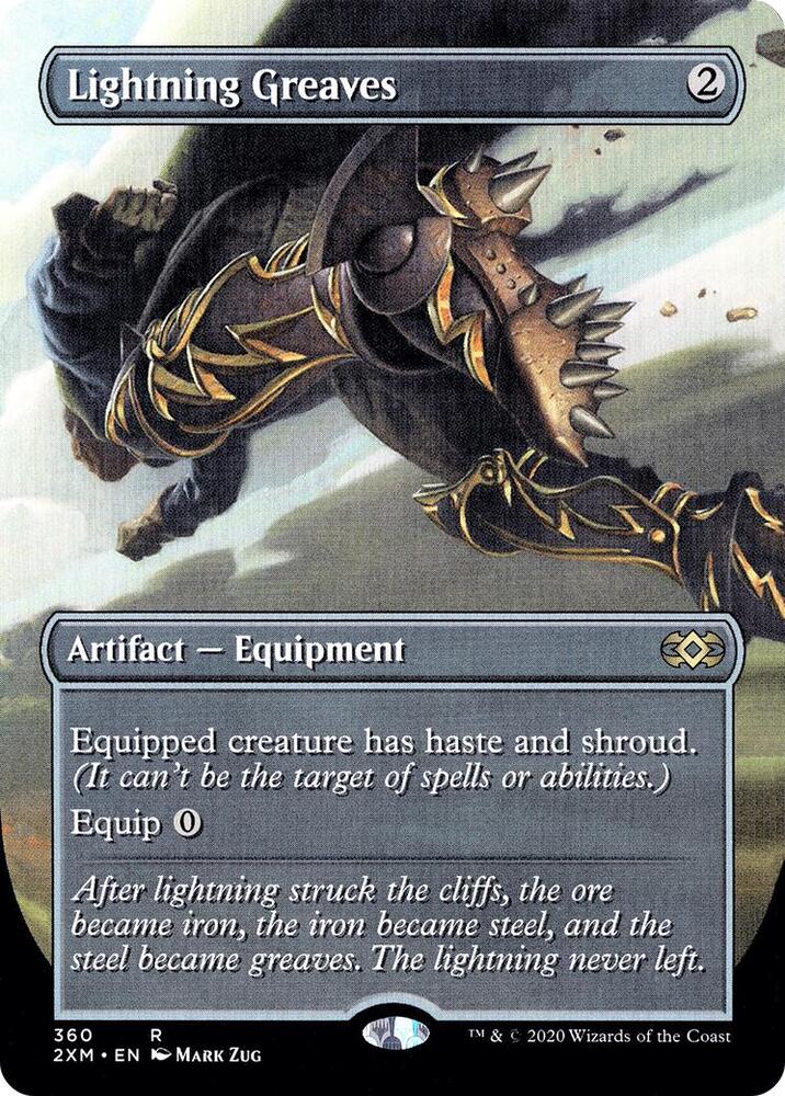 Lightning Greaves 360/332 (Double Masters)  - Borderless Foil | Good Games Modbury
