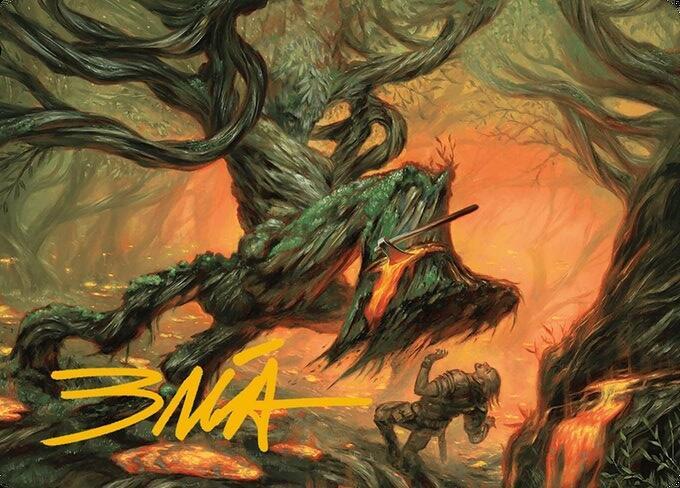 Stump Stomp Art Card Gold Stamped Signature 20 (Art Series: Modern Horizons 3)  | Good Games Modbury