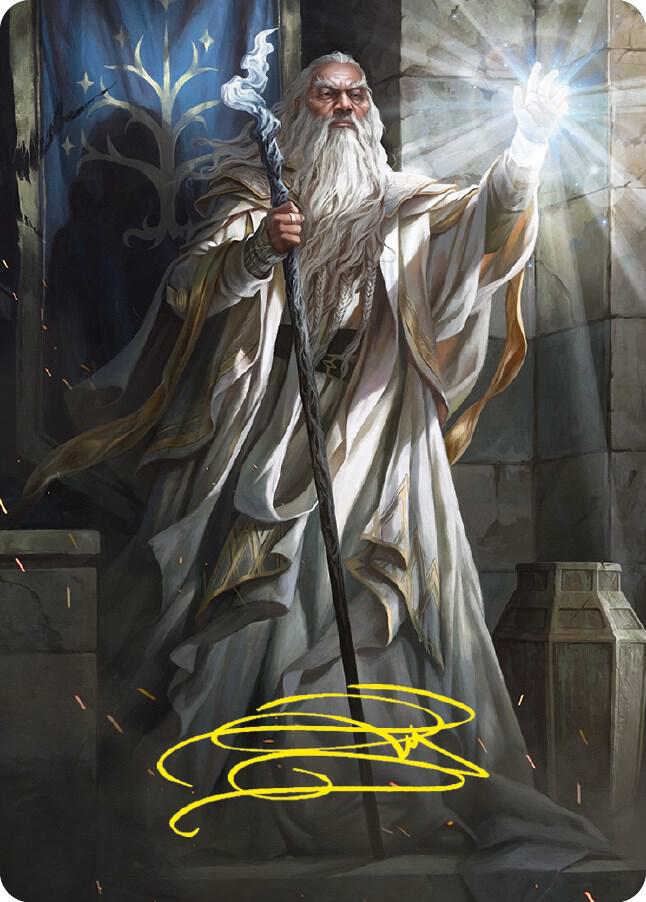 Gandalf the White Art Card Gold Stamped Signature 3 (Art Series: Universes Beyond: The Lord of the Rings: Tales of Middle-earth)  | Good Games Modbury
