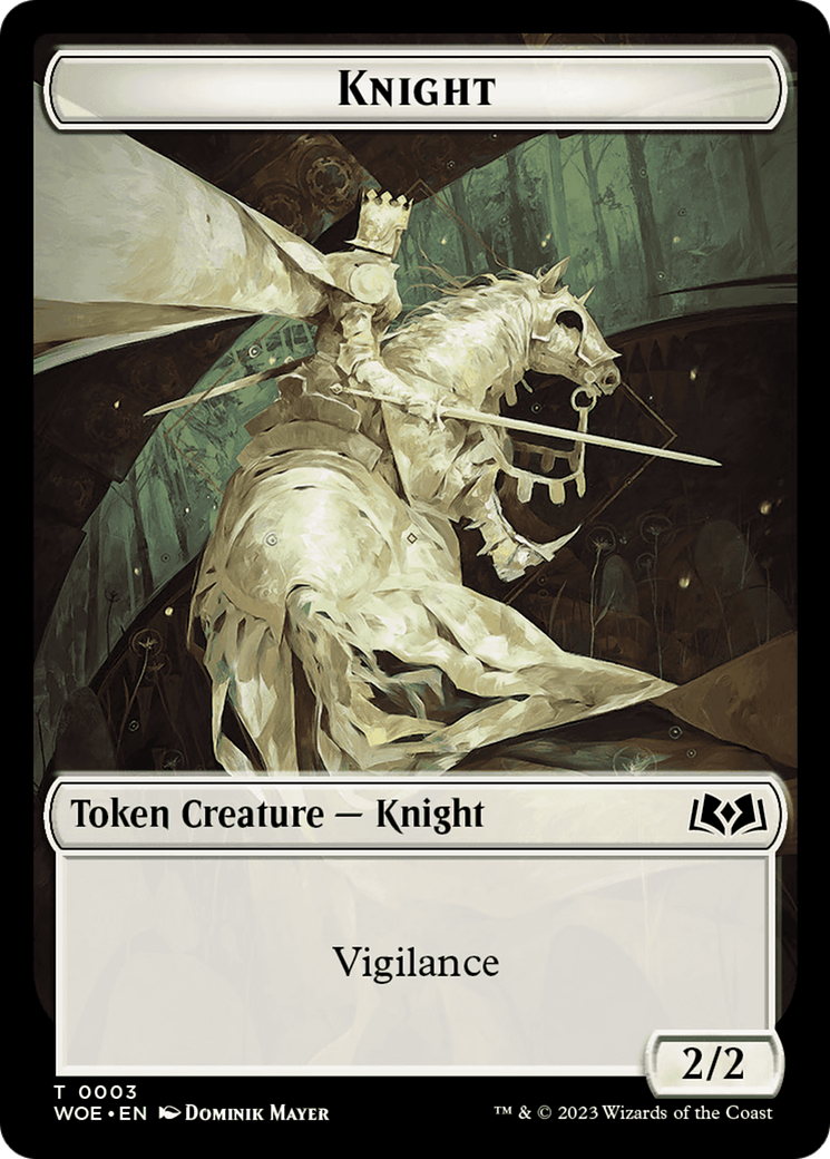 Knight // Food (0013) Double-Sided Token [Wilds of Eldraine Tokens] | Good Games Modbury