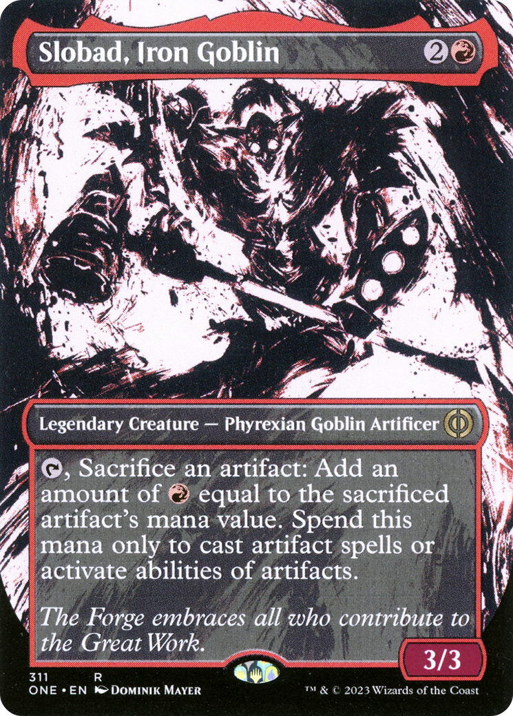 Slobad, Iron Goblin (Borderless Ichor) [Phyrexia: All Will Be One] | Good Games Modbury