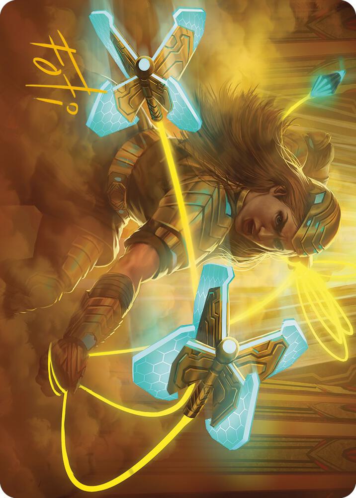 Bladehold War Whip Art Card Gold Stamped Signature 46 (Art Series: Phyrexia: All Will Be One)  | Good Games Modbury
