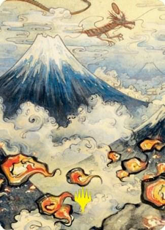 Mountain 299 Art Card Gold Stamped Signature 78 (Art Series: Kamigawa: Neon Dynasty)  | Good Games Modbury