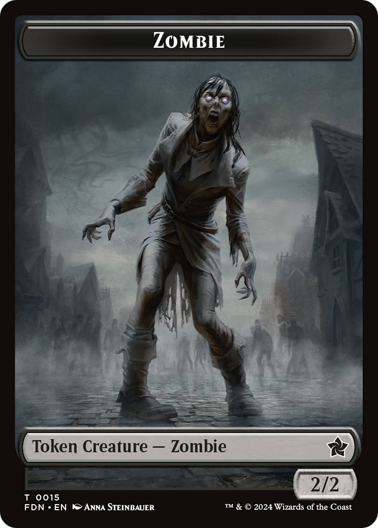 Faerie // Zombie Double-Sided Token [Foundations Tokens] | Good Games Modbury