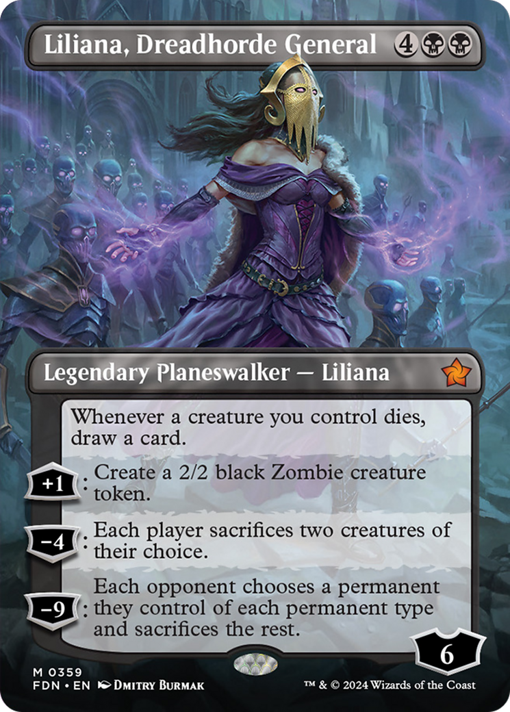 Liliana, Dreadhorde General (Borderless) [Foundations] | Good Games Modbury