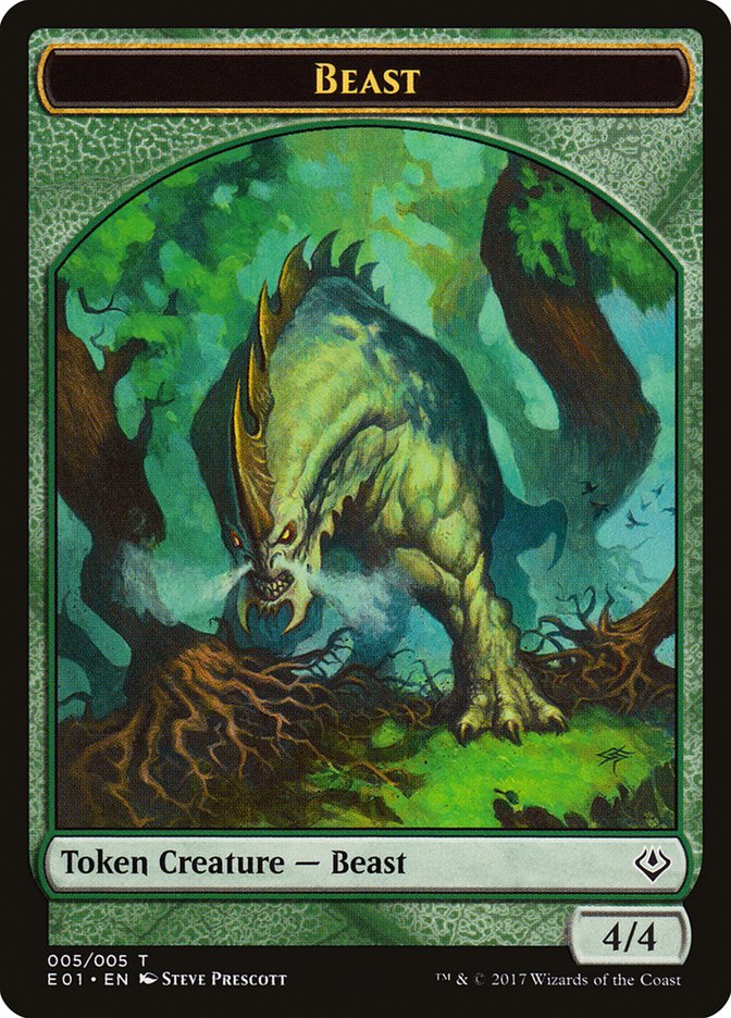 Beast (005) // Soldier Double-Sided Token [Archenemy: Nicol Bolas Tokens] | Good Games Modbury