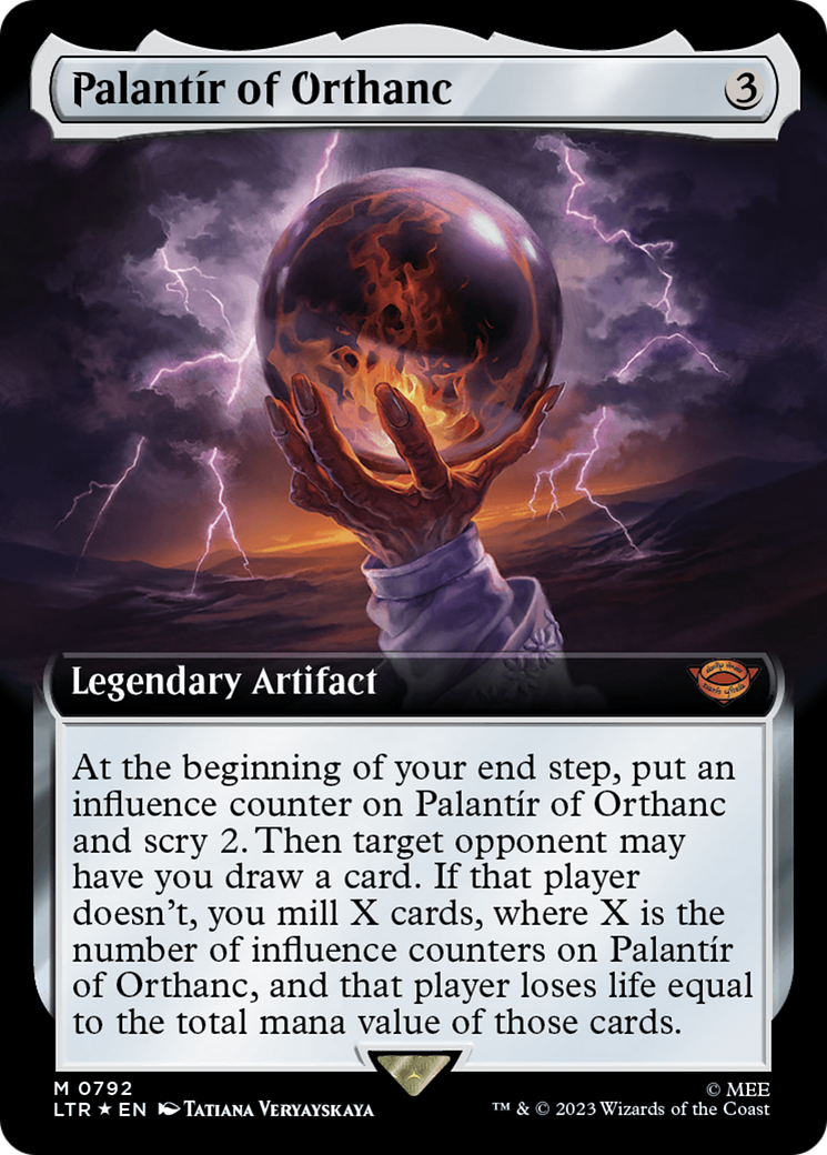 Palantir of Orthanc (Extended Art) (Surge Foil) [The Lord of the Rings: Tales of Middle-Earth] | Good Games Modbury