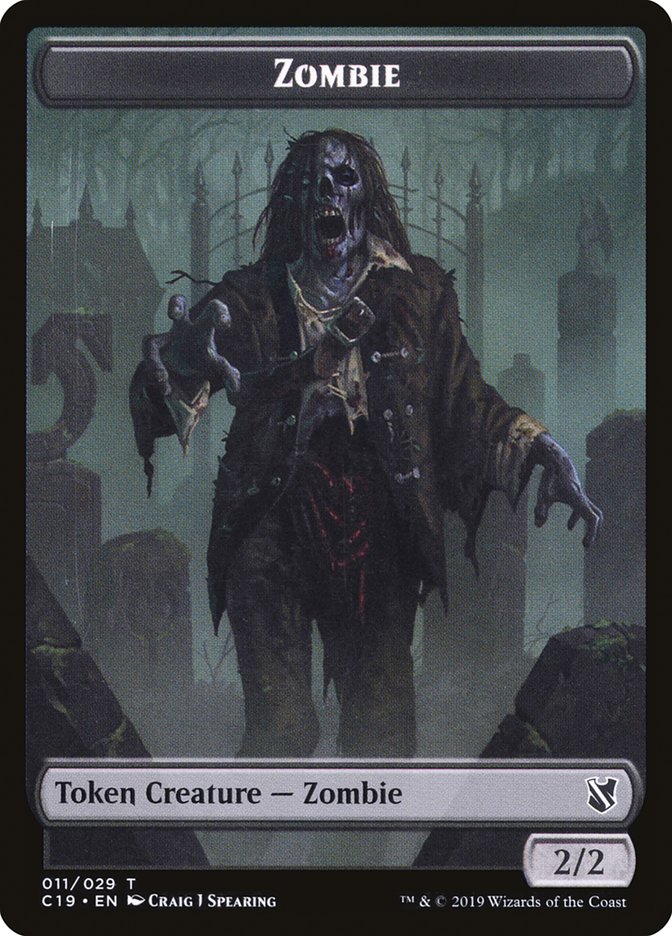 Zombie (010) // Zombie (011) Double-Sided Token [Commander 2019 Tokens] | Good Games Modbury