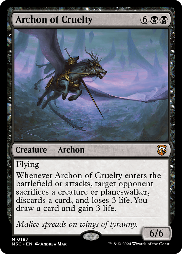 Archon of Cruelty (Ripple Foil) [Modern Horizons 3 Commander] | Good Games Modbury