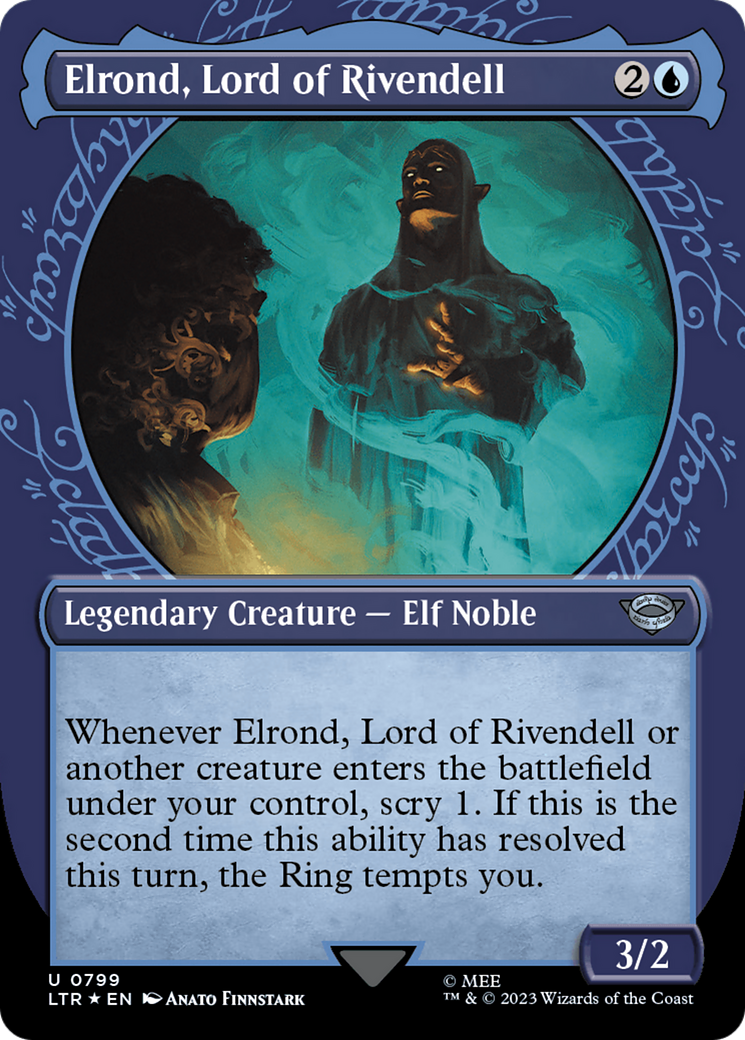 Elrond, Lord of Rivendell (Showcase) (Surge Foil) [The Lord of the Rings: Tales of Middle-Earth] | Good Games Modbury