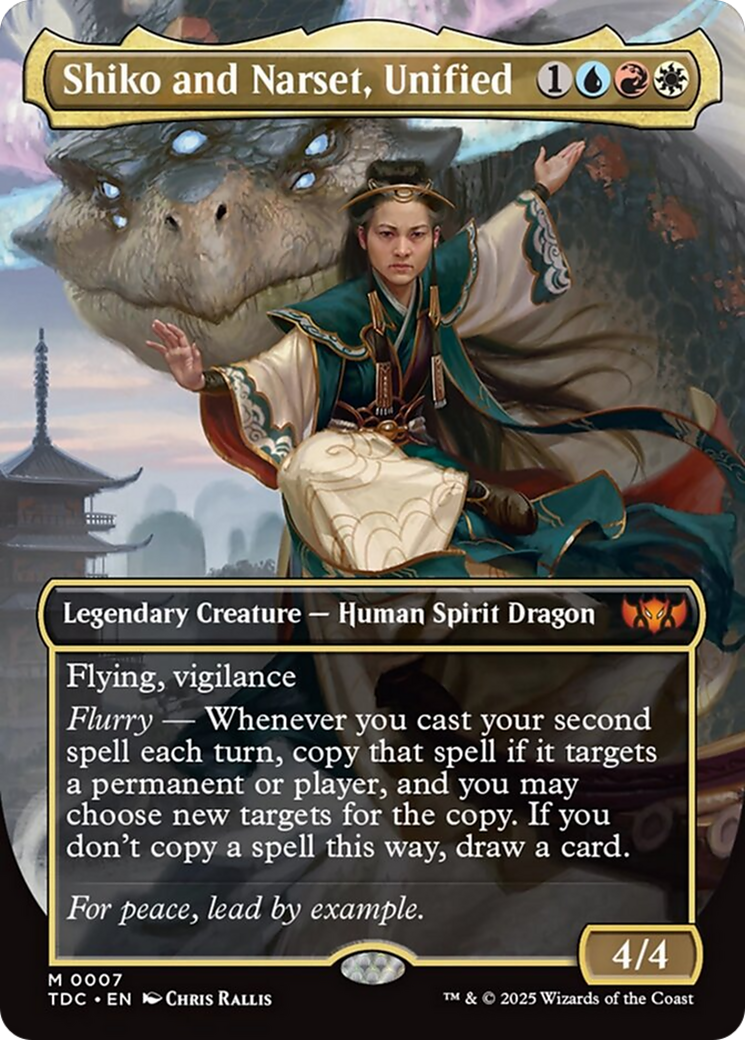 Shiko and Narset, Unified (Borderless) [Tarkir: Dragonstorm Commander] | Good Games Modbury