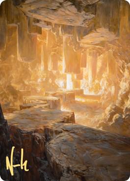 Pillarverge Pathway Art Card Gold Stamped Signature 28 (Art Series: Zendikar Rising)  | Good Games Modbury
