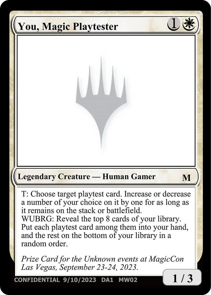 You Magic Playtester MW02/477 (Un-Known Event Playtest Cards)  | Good Games Modbury