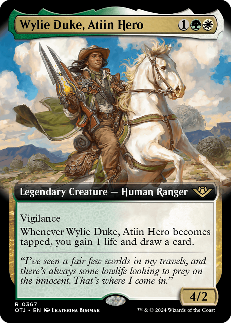 Wylie Duke, Atiin Hero (Extended Art) [Outlaws of Thunder Junction] | Good Games Modbury