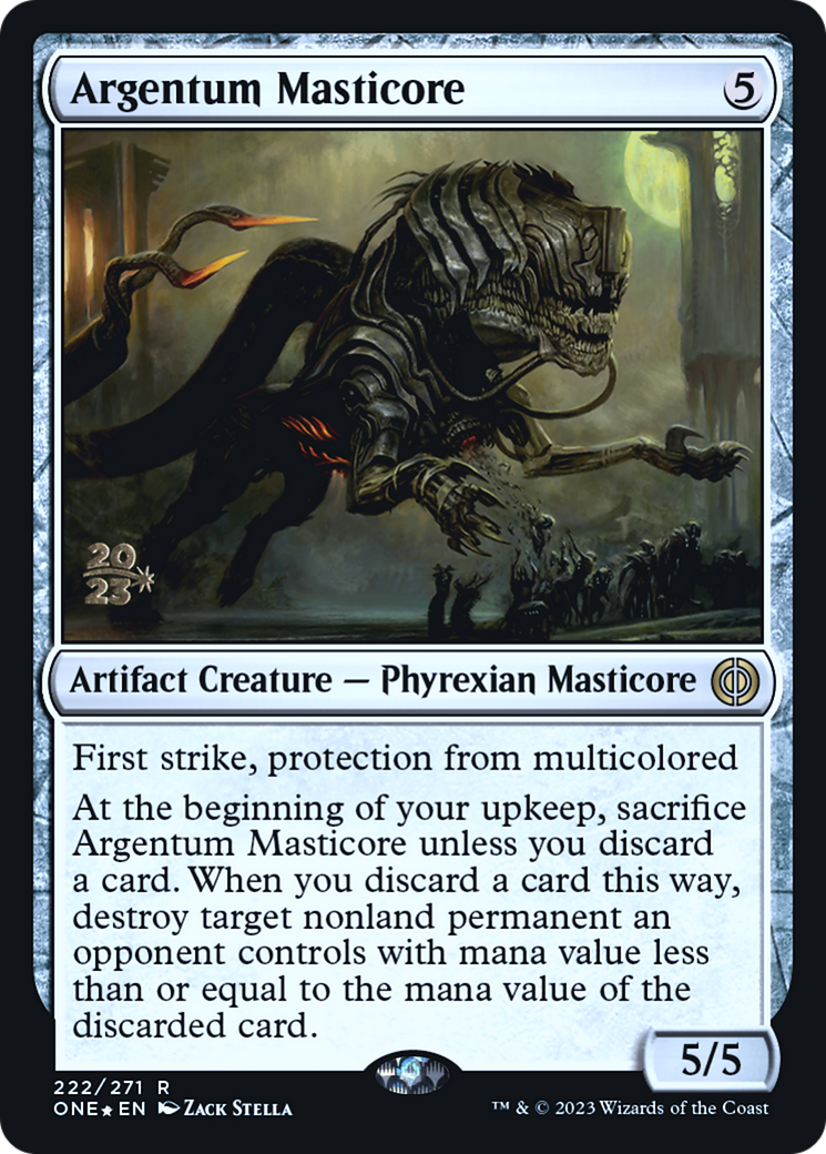 Argentum Masticore [Phyrexia: All Will Be One Prerelease Promos] | Good Games Modbury