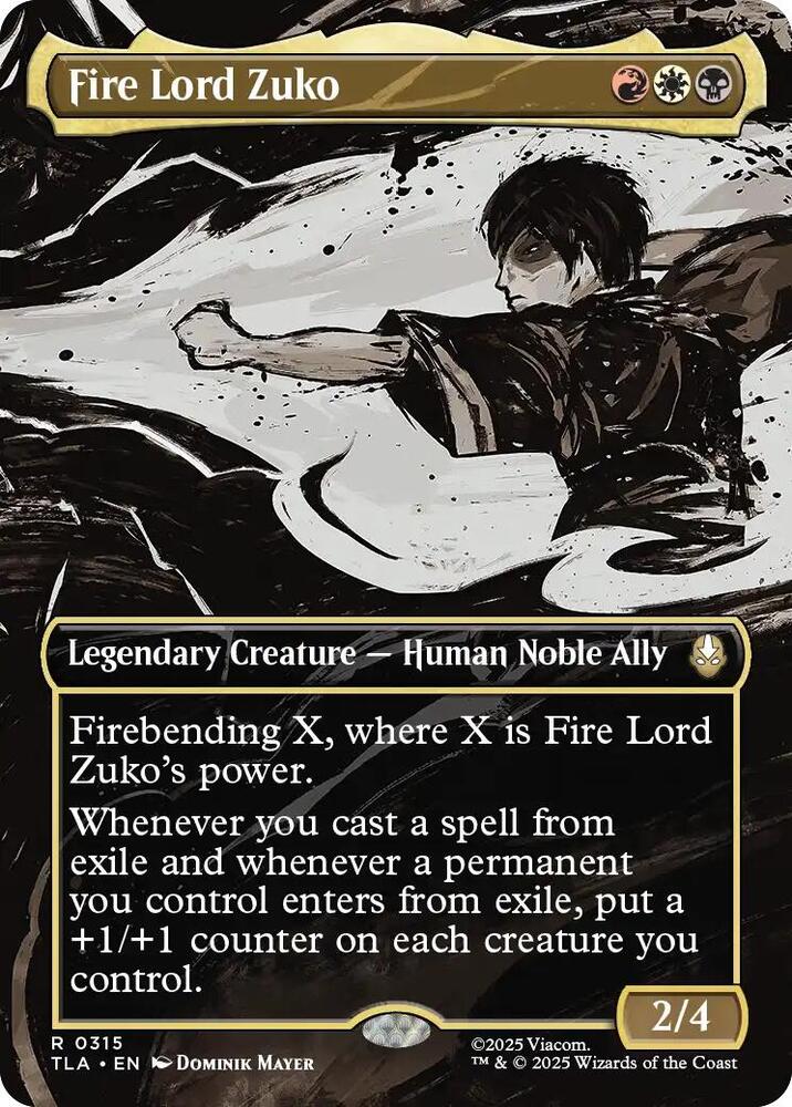 Fire Lord Zuko  315 (Avatar: The Last Airbender)  - Borderless Foil | Good Games Modbury