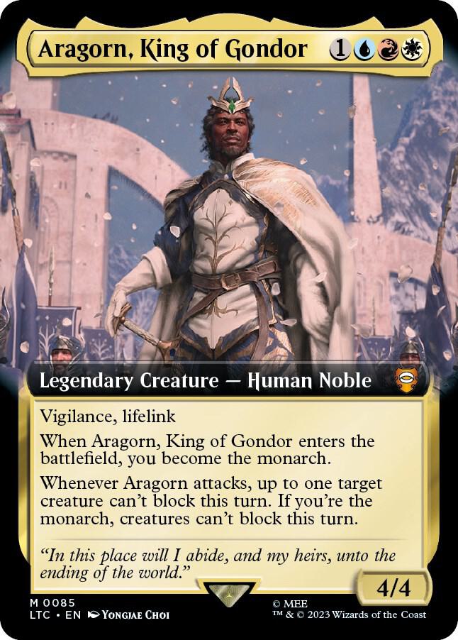 Aragorn, King of Gondor 85 (Commander: The Lord of the Rings: Tales of Middle-earth)  - Extended Art | Good Games Modbury