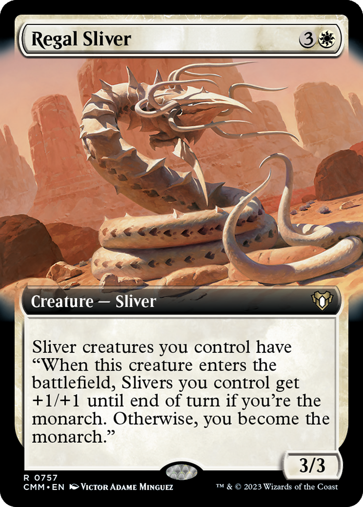 Regal Sliver (Extended Art) [Commander Masters] | Good Games Modbury