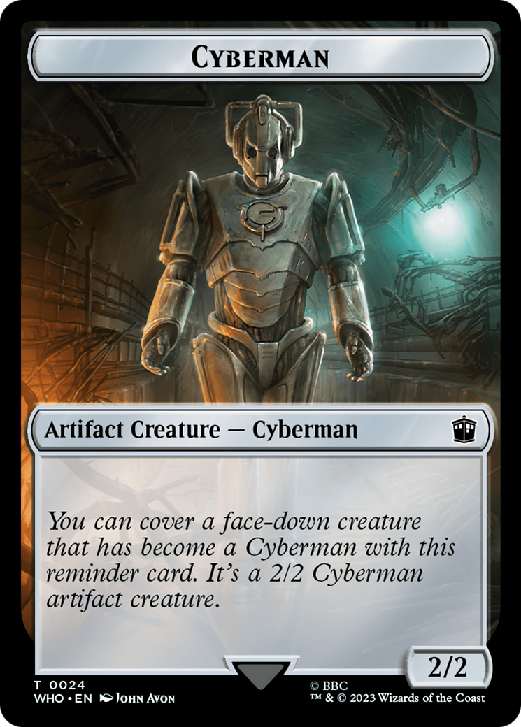 Alien Rhino // Cyberman Double-Sided Token [Doctor Who Tokens] | Good Games Modbury