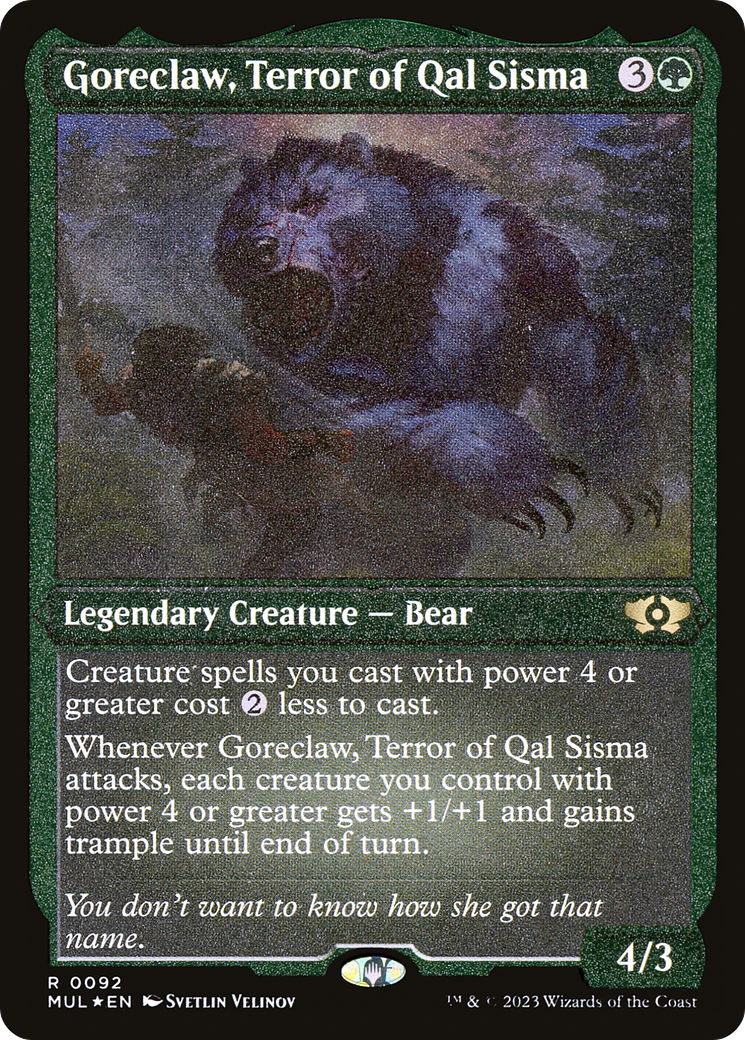 Goreclaw, Terror of Qal Sisma (Foil Etched) [Multiverse Legends] | Good Games Modbury