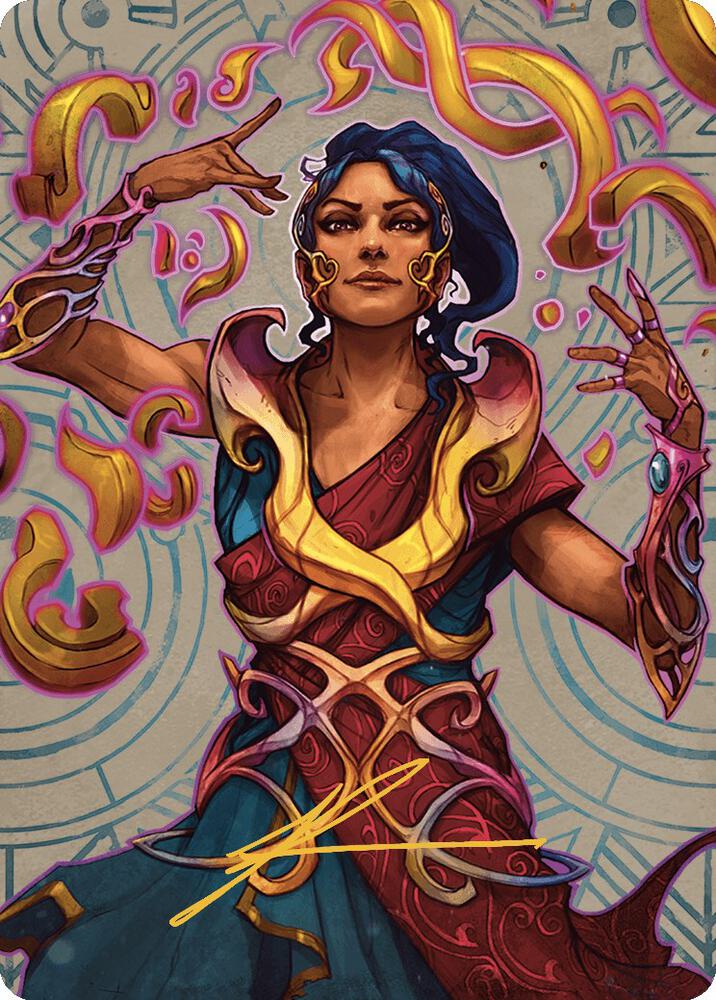 Saheeli the Suns Brilliance Art Card Gold Stamped Signature 52 (Art Series: The Lost Caverns of Ixalan)  | Good Games Modbury
