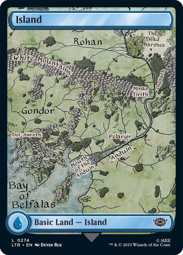 Island 274/281 (Universes Beyond: The Lord of the Rings: Tales of Middle-earth)  - Full Art Foil | Good Games Modbury