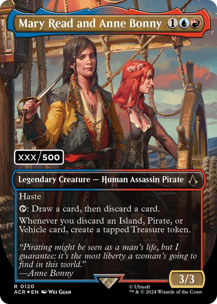 Mary Read and Anne Bonny Seralized 120z/110 (Universes Beyond: Assassin's Creed)  - Double Rainbow Foil | Good Games Modbury