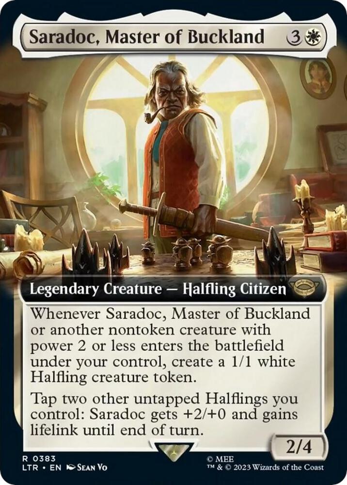 Saradoc, Master of Buckland 383 (Universes Beyond: The Lord of the Rings: Tales of Middle-earth)  - Extended Art | Good Games Modbury