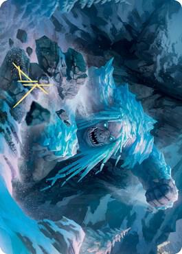 Icehide Troll Art Card Gold Stamped Signature 46 (Art Series: Kaldheim)  | Good Games Modbury