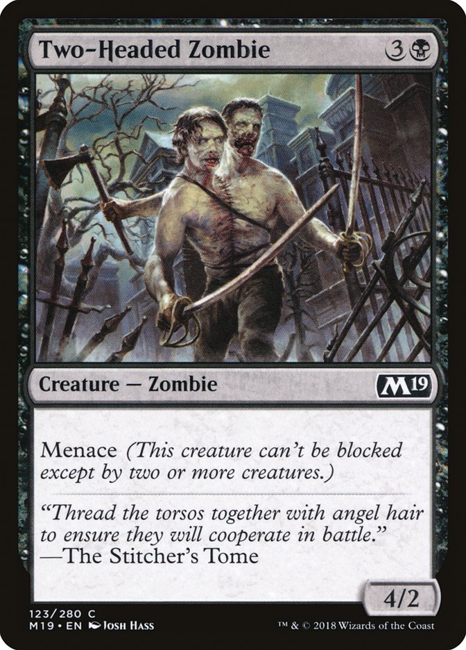 Two-Headed Zombie [Core Set 2019] | Good Games Modbury