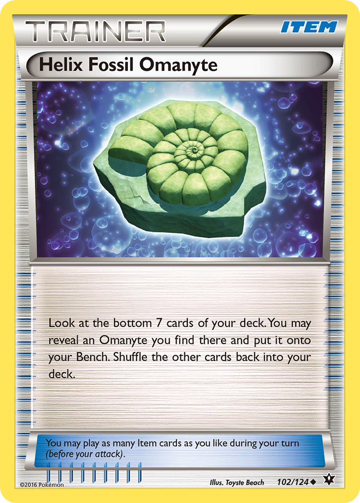 Helix Fossil Omanyte (102/124) [XY: Fates Collide] | Good Games Modbury
