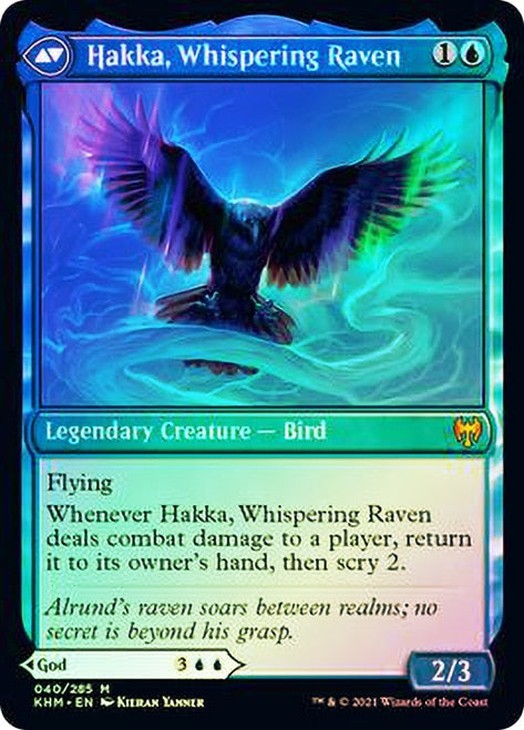 Alrund, God of the Cosmos // Hakka, Whispering Raven [Kaldheim Prerelease Promos] | Good Games Modbury