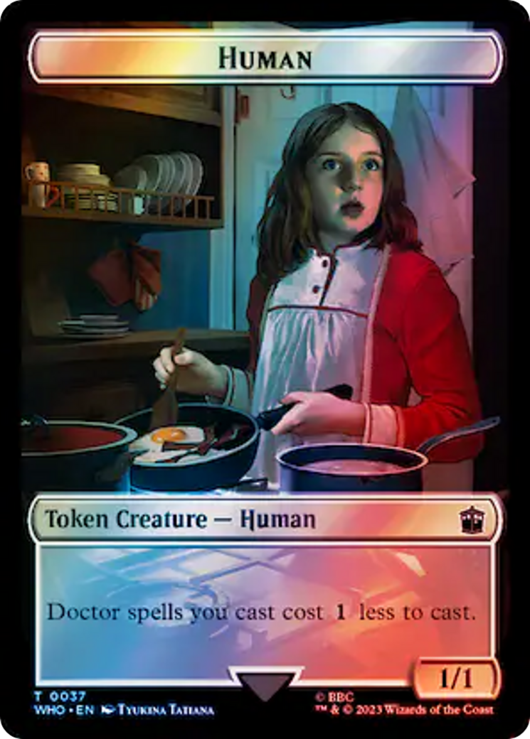 Human (0037) // Food (0057) Double-Sided Token (Surge Foil) [Doctor Who Tokens] | Good Games Modbury