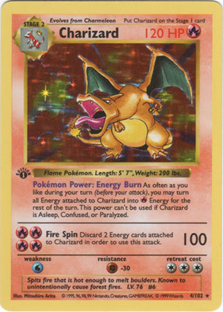 Charizard (4/102) (Shadowless) [Base Set 1st Edition] | Good Games Modbury