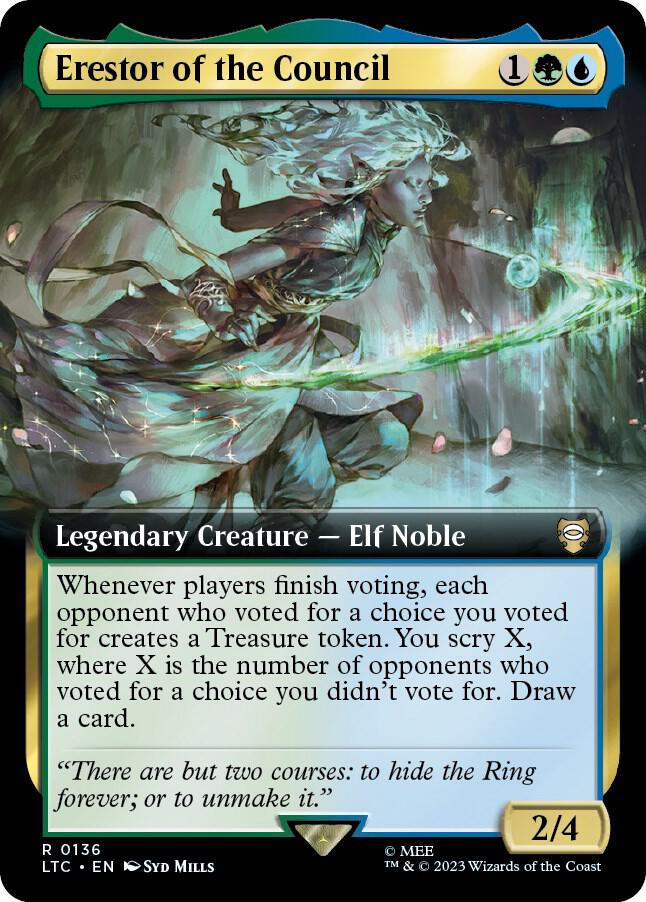 Erestor of the Council 136 (Commander: The Lord of the Rings: Tales of Middle-earth)  - Extended Art | Good Games Modbury